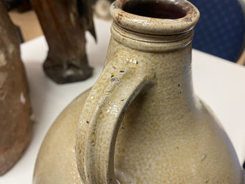 A rare German stoneware bellarmine jug with royalist medallions, Westerwald, late 17th C.